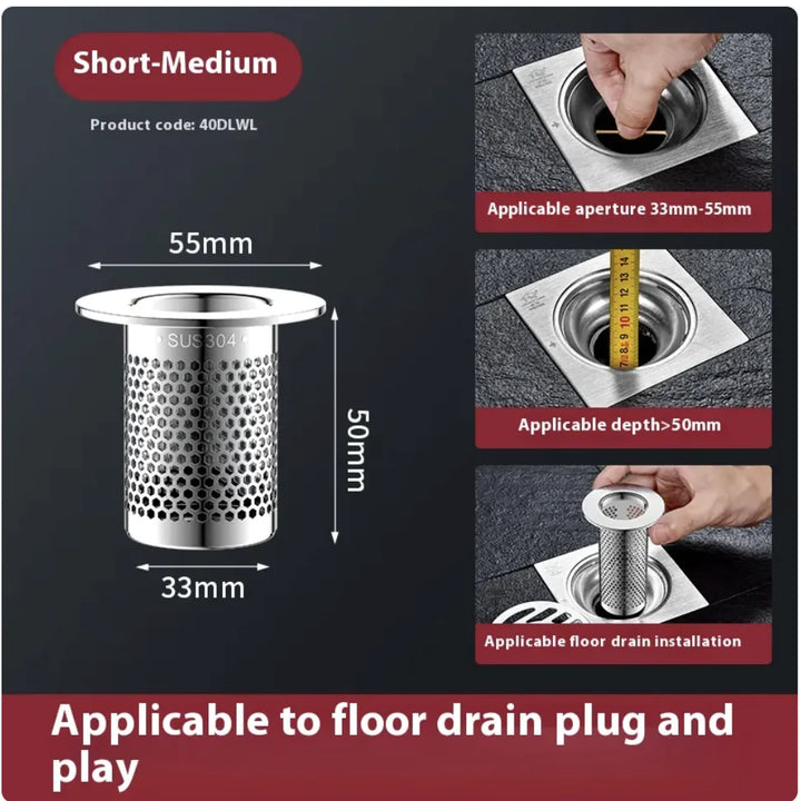 Bounce Core Wash Basin Drain Plug with Strainer & Leak-Proof Design