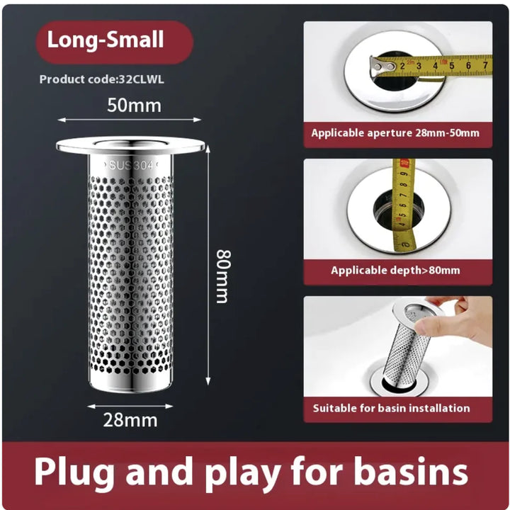 Bounce Core Wash Basin Drain Plug with Strainer & Leak-Proof Design